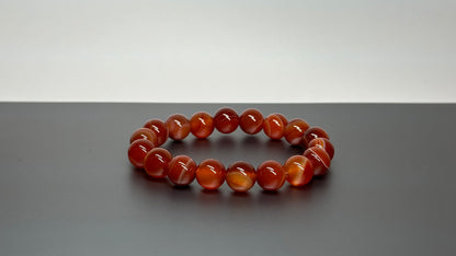 B24 縞瑪瑙 • 紅白 手鏈手串 Red and White Sardonyx Bracelet