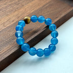 BS187 [Cancer Leo | July] Blue Agate Yellow Tiger Eye Bracelet