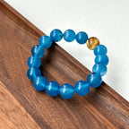BS187 [Cancer Leo | July] Blue Agate Yellow Tiger Eye Bracelet