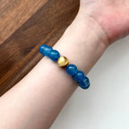 BS187 [Cancer Leo | July] Blue Agate Yellow Tiger Eye Bracelet