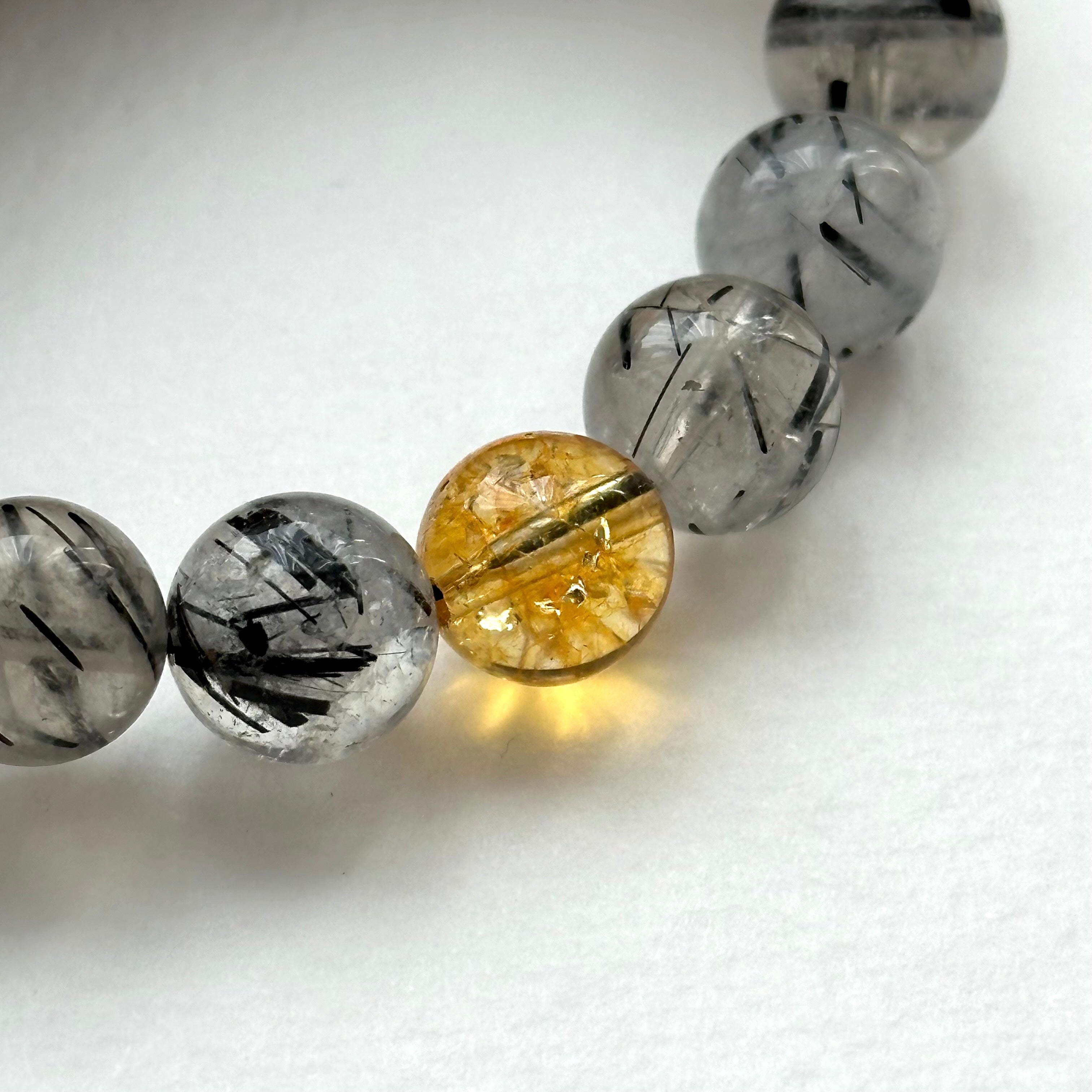 BS188 【天蠍射手座|11月】黑髮晶黃水晶鍍金手鏈手串