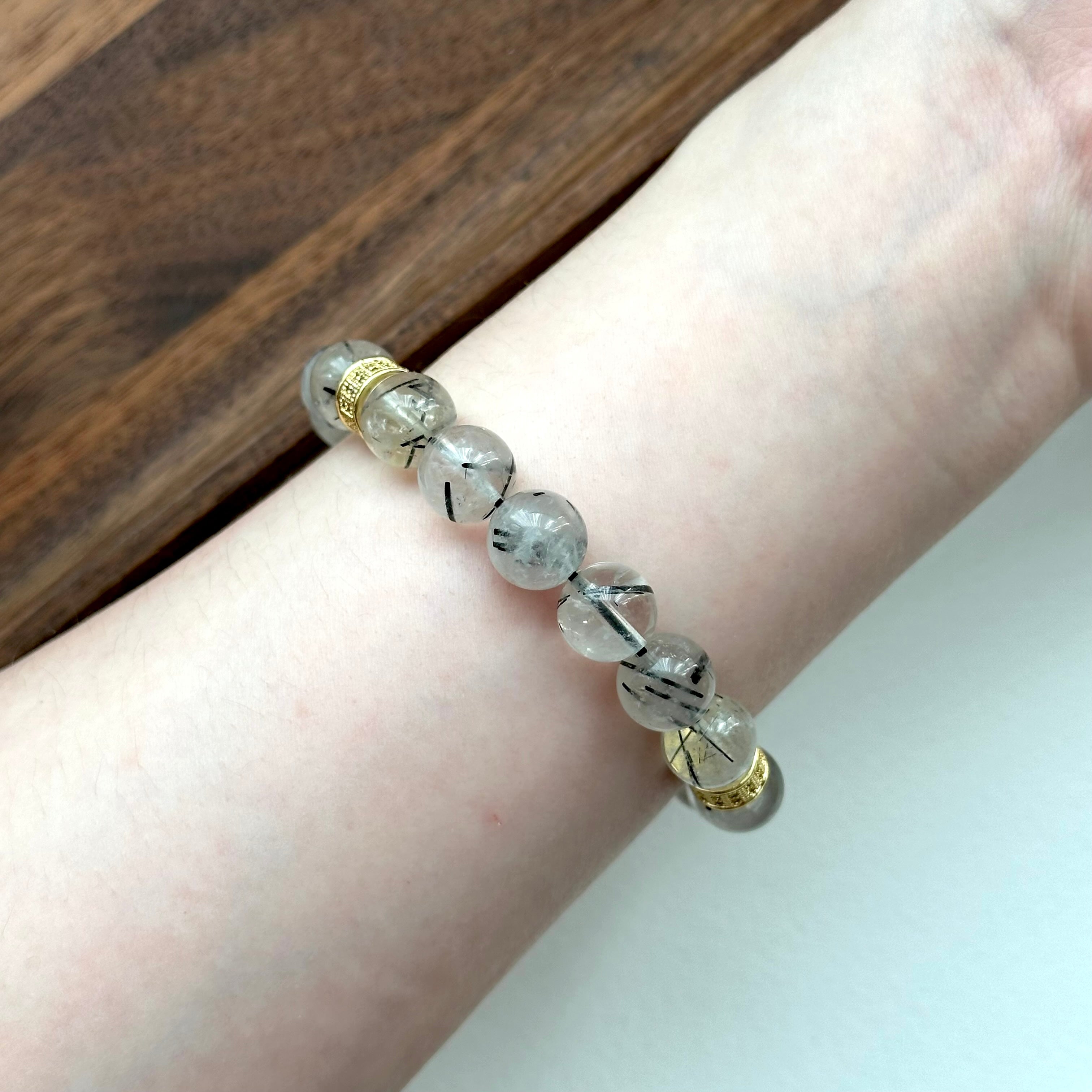 BS188 【天蠍射手座|11月】黑髮晶黃水晶鍍金手鏈手串