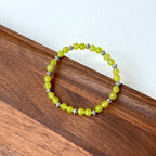 BS190 [Harmonious Balance] Green Stone Vintage Silver-plated Bracelet