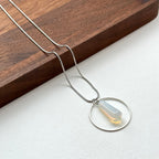N36 [Libra Scorpio | October] Opal Hexagonal Column Silver-plated Necklace