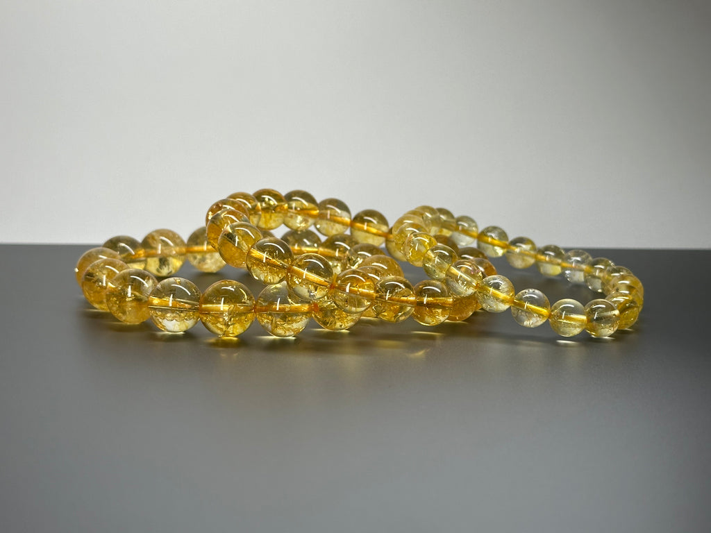 B41 黃水晶純珠手鏈手串