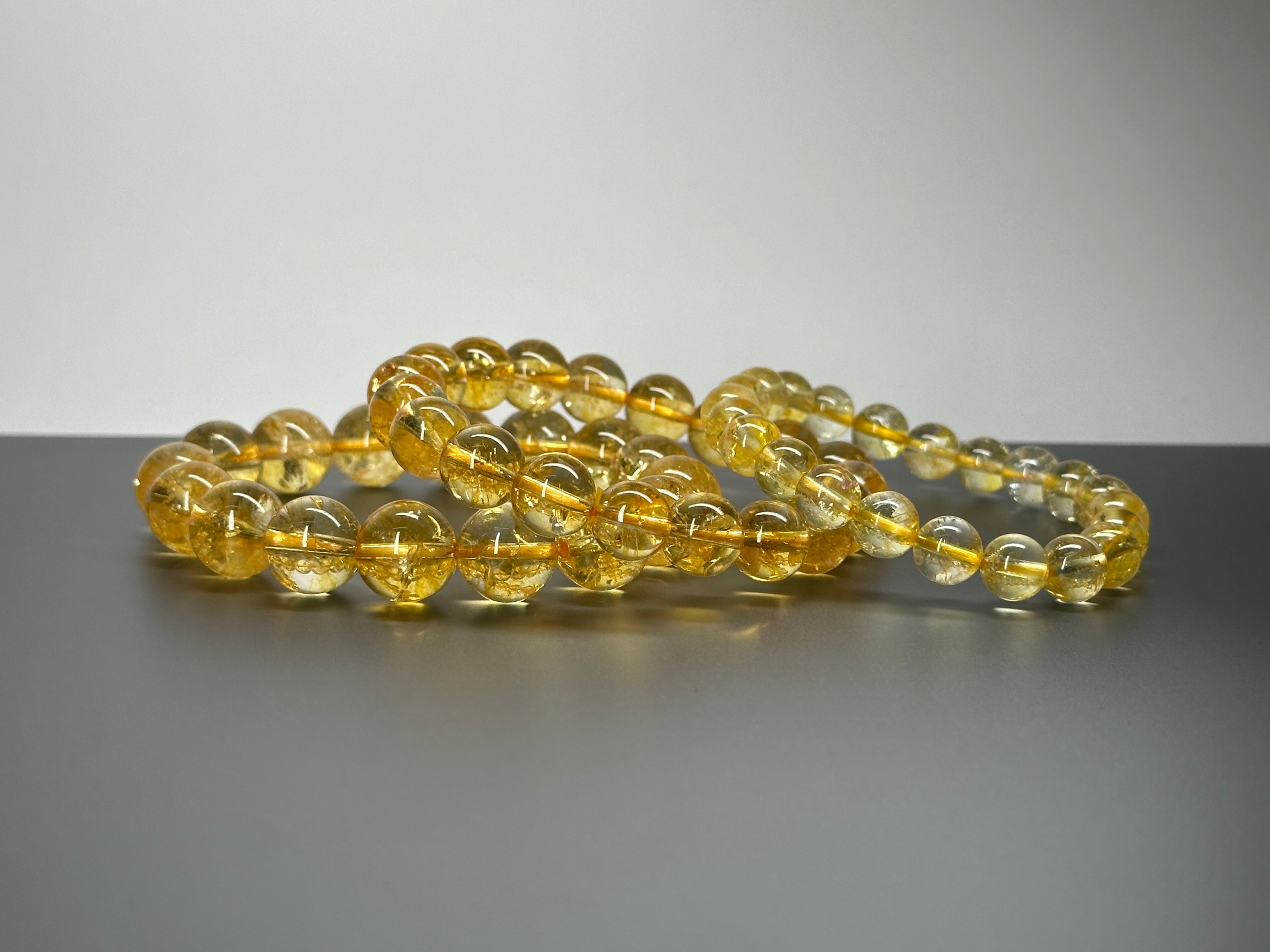 B41 黃水晶純珠手鏈手串