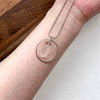 N37 [Aries Taurus | April] White crystal hexagonal column silver-plated necklace