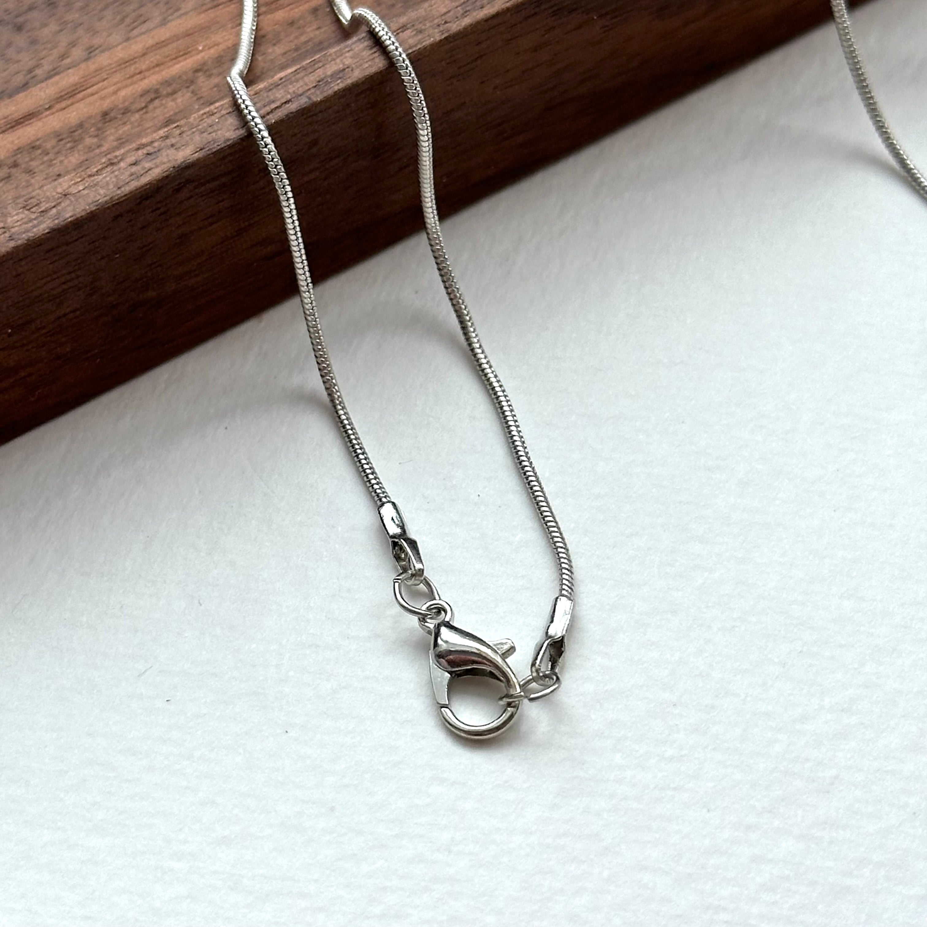 N39【天秤天蠍座|10月】蛋白石十字拼圖鍍銀頸鏈項鏈