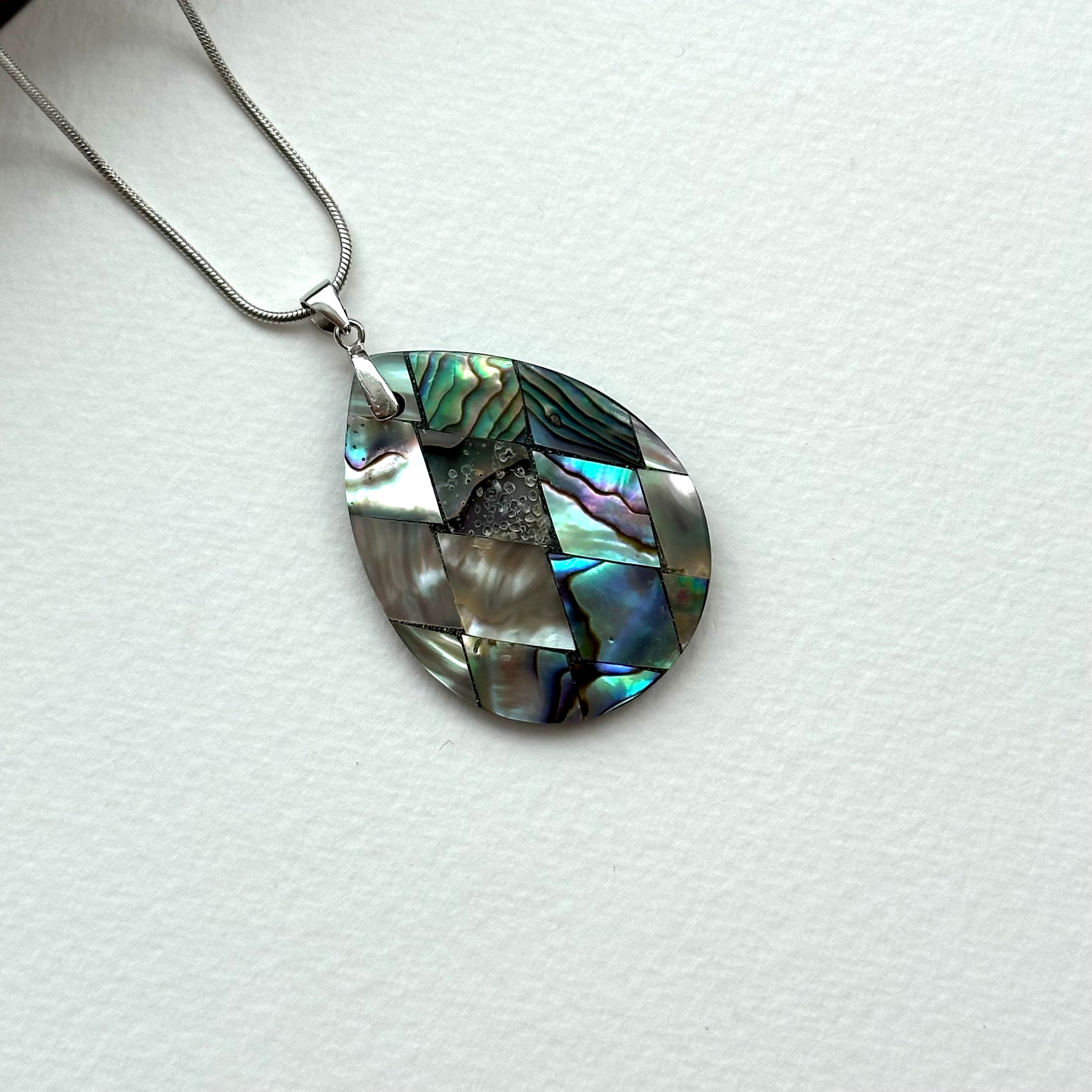 N41 [Happy Shell] Shell Water Drop Silver Plated Necklace