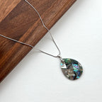 N41 [Happy Shell] Shell Water Drop Silver Plated Necklace