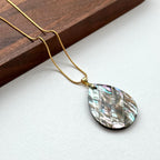 N43 [Happy Shell] Shell Water Drop Gold Plated Necklace