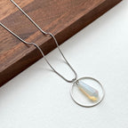 N36 [Libra Scorpio | October] Opal Hexagonal Column Silver-plated Necklace