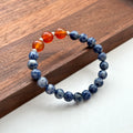 BS169 [Clarify Yourself] Blue Stone Red Agate Simple Silver-plated Bracelet
