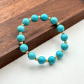 BS185 [Sagittarius Capricorn | December Birthday] Blue Turquoise Ball Gold-plated Bracelet