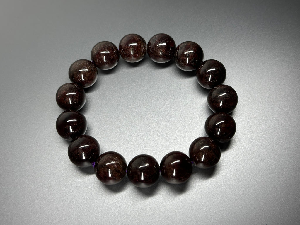 B13 Garnet Pure Bead Bracelet