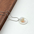 N35【天秤天蠍座|10月】蛋白石橫紋球鍍銀頸鏈項鏈