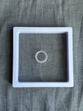 【微瑕疵福利品｜一圖一物】白瑪瑙介指戒指 (可配925銀頸鏈項鏈) R03