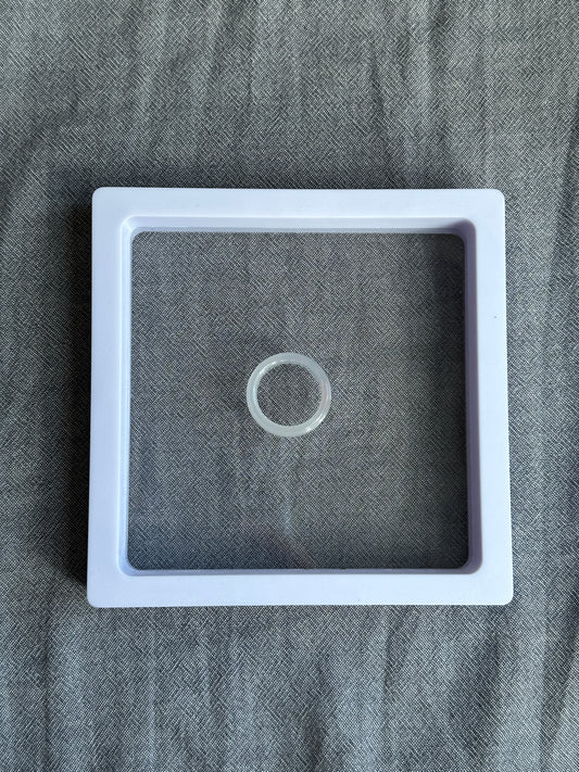 【微瑕疵福利品｜一圖一物】白水晶介指戒指 (可配925銀頸鏈項鏈) R03