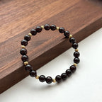 BS193 [Capricorn Aquarius | January] Garnet ball gold-plated bracelet