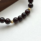 BS193 [Capricorn Aquarius | January] Garnet ball gold-plated bracelet