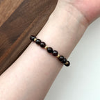 BS193 [Capricorn Aquarius | January] Garnet ball gold-plated bracelet