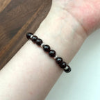 BS194 [Capricorn Aquarius | January] Garnet ball silver-plated bracelet