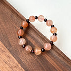 BS197 [Love and Warmth] Red Rabbit Fur Garnet Bracelet