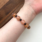 BS197 [Love and Warmth] Red Rabbit Fur Garnet Bracelet