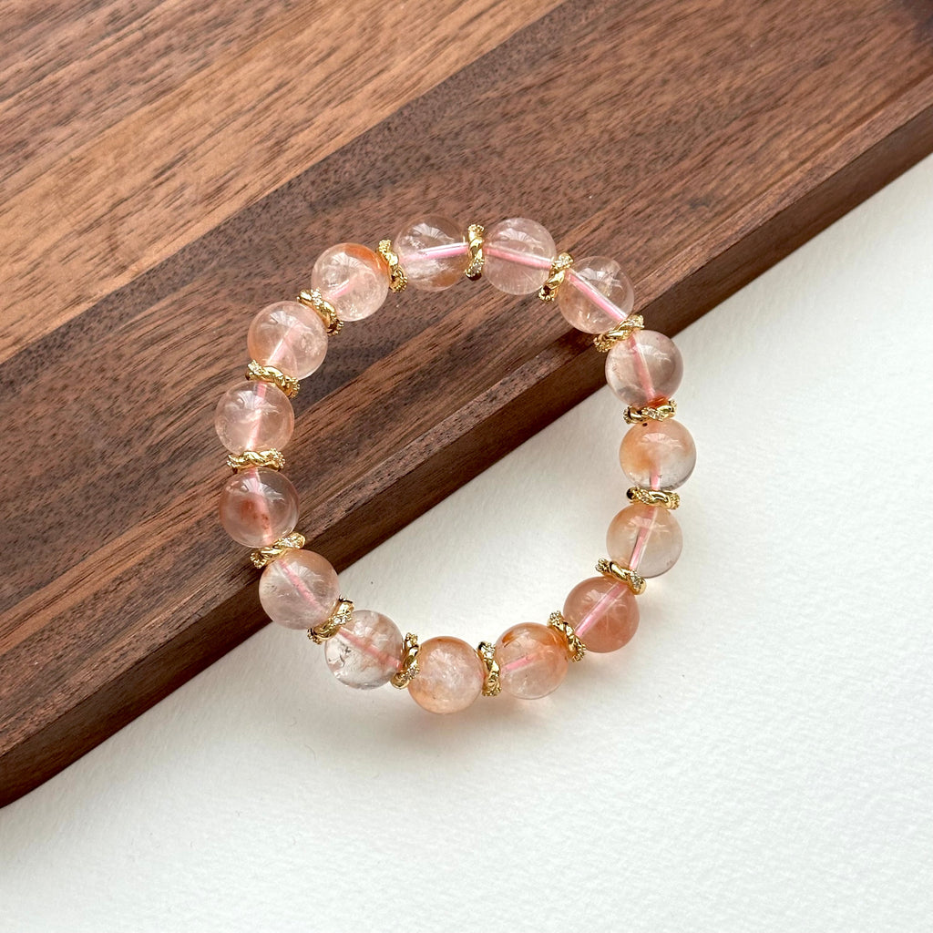 BS198 [Love and Warmth] Red Rabbit Fur Twisted Gold-plated Bracelet