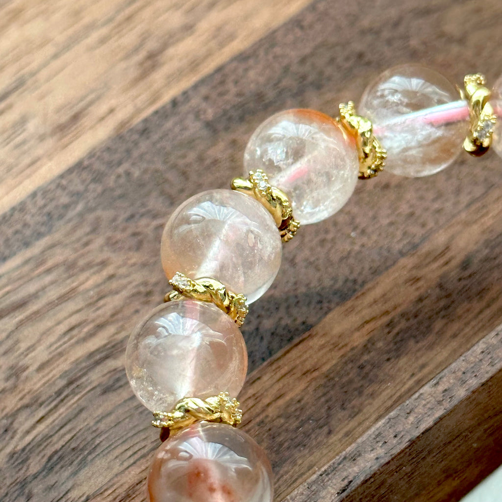 BS198 [Love and Warmth] Red Rabbit Fur Twisted Gold-plated Bracelet