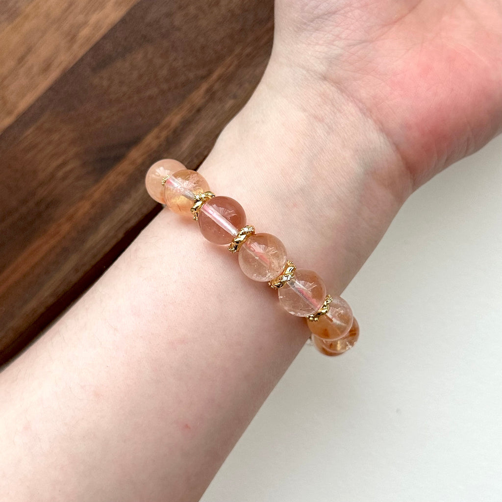 BS198 [Love and Warmth] Red Rabbit Fur Twisted Gold-plated Bracelet