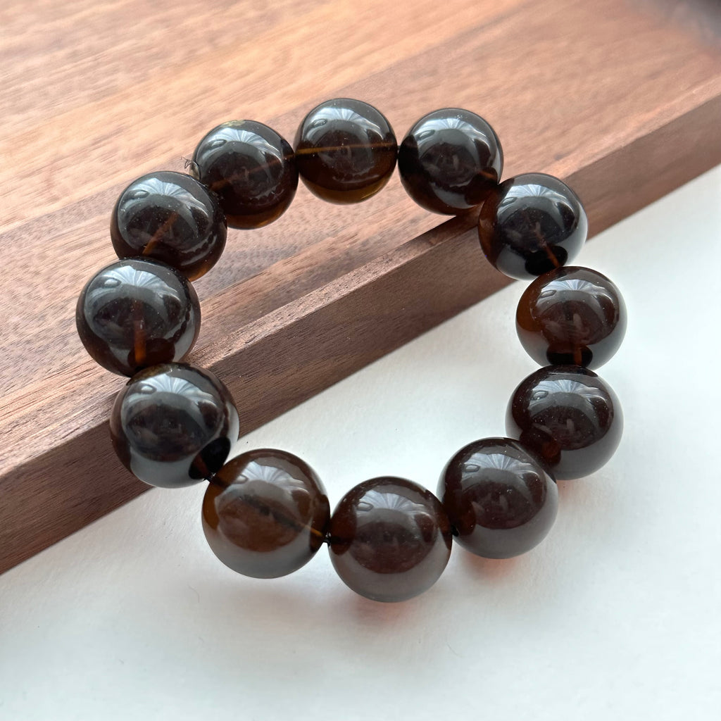 B81 茶晶純珠手鏈手串