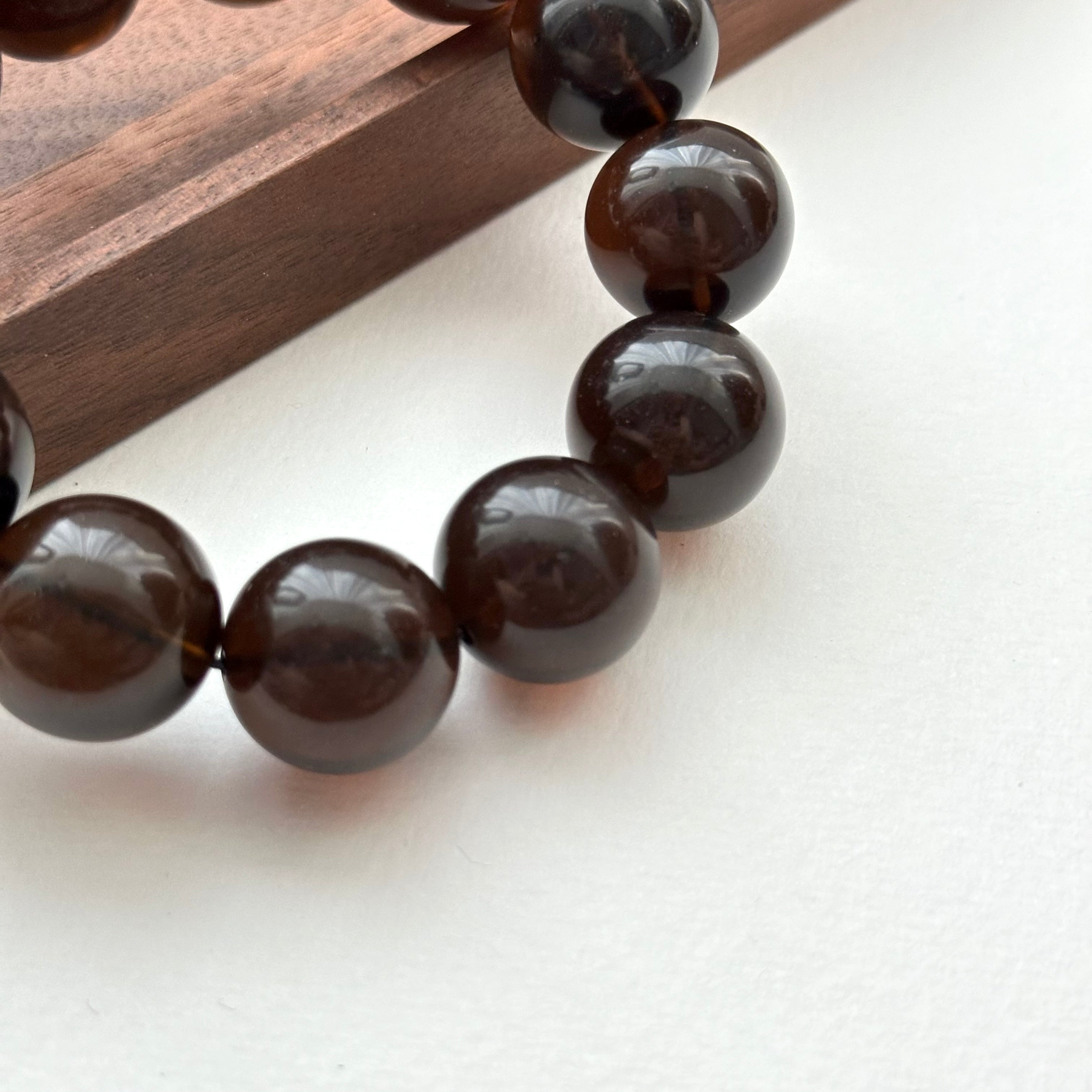 B81 茶晶純珠手鏈手串