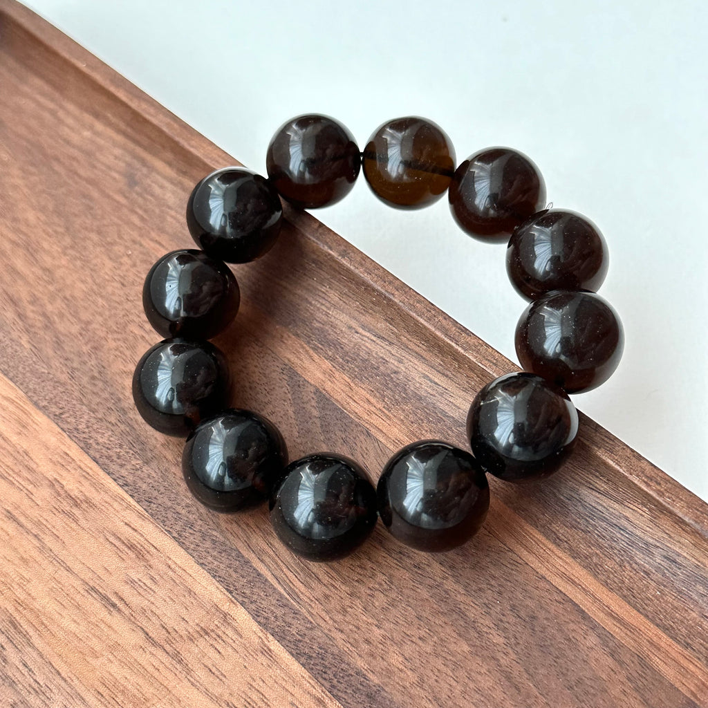 B81 茶晶純珠手鏈手串