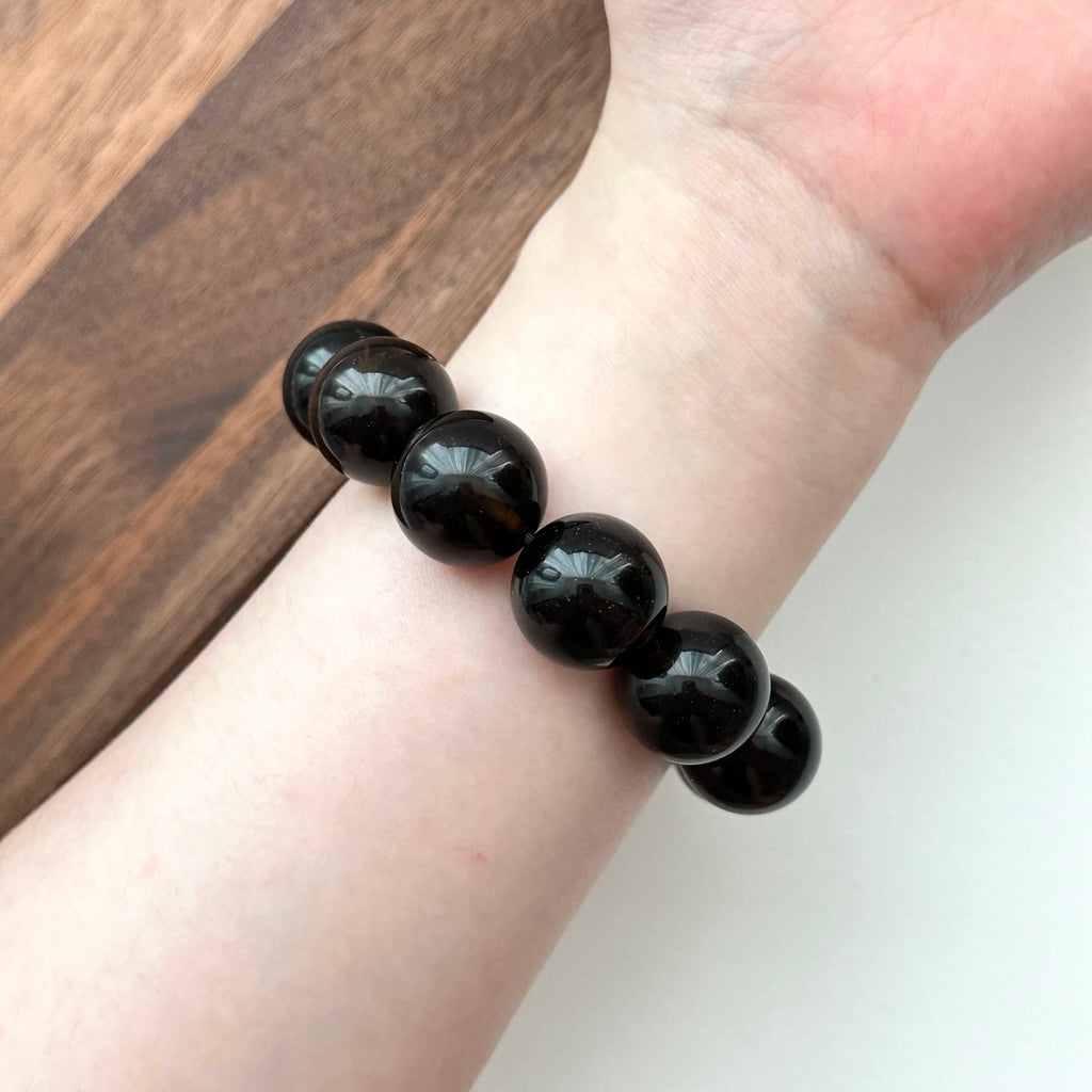 B81 茶晶純珠手鏈手串