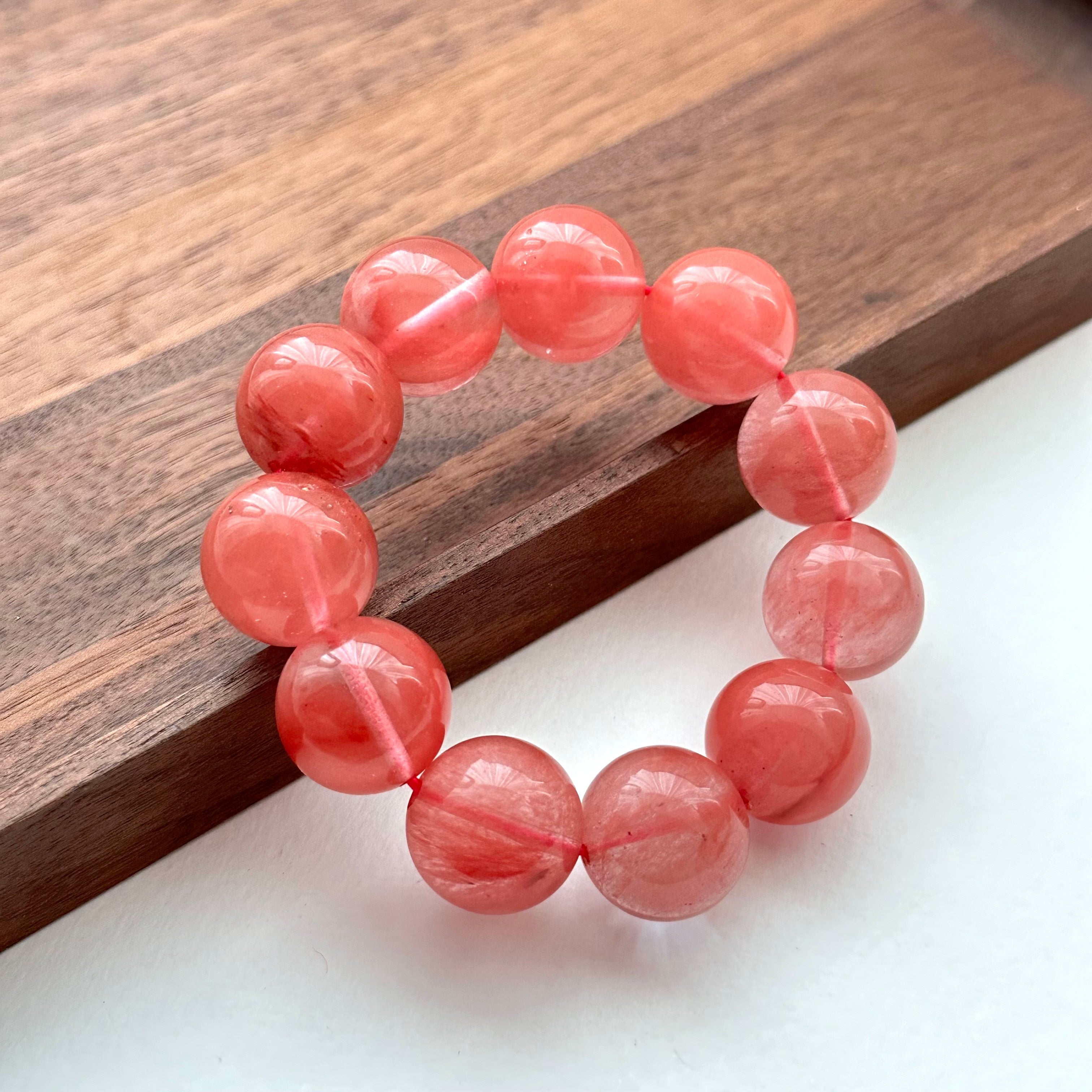 B43 Watermelon Crystal Bead Bracelet