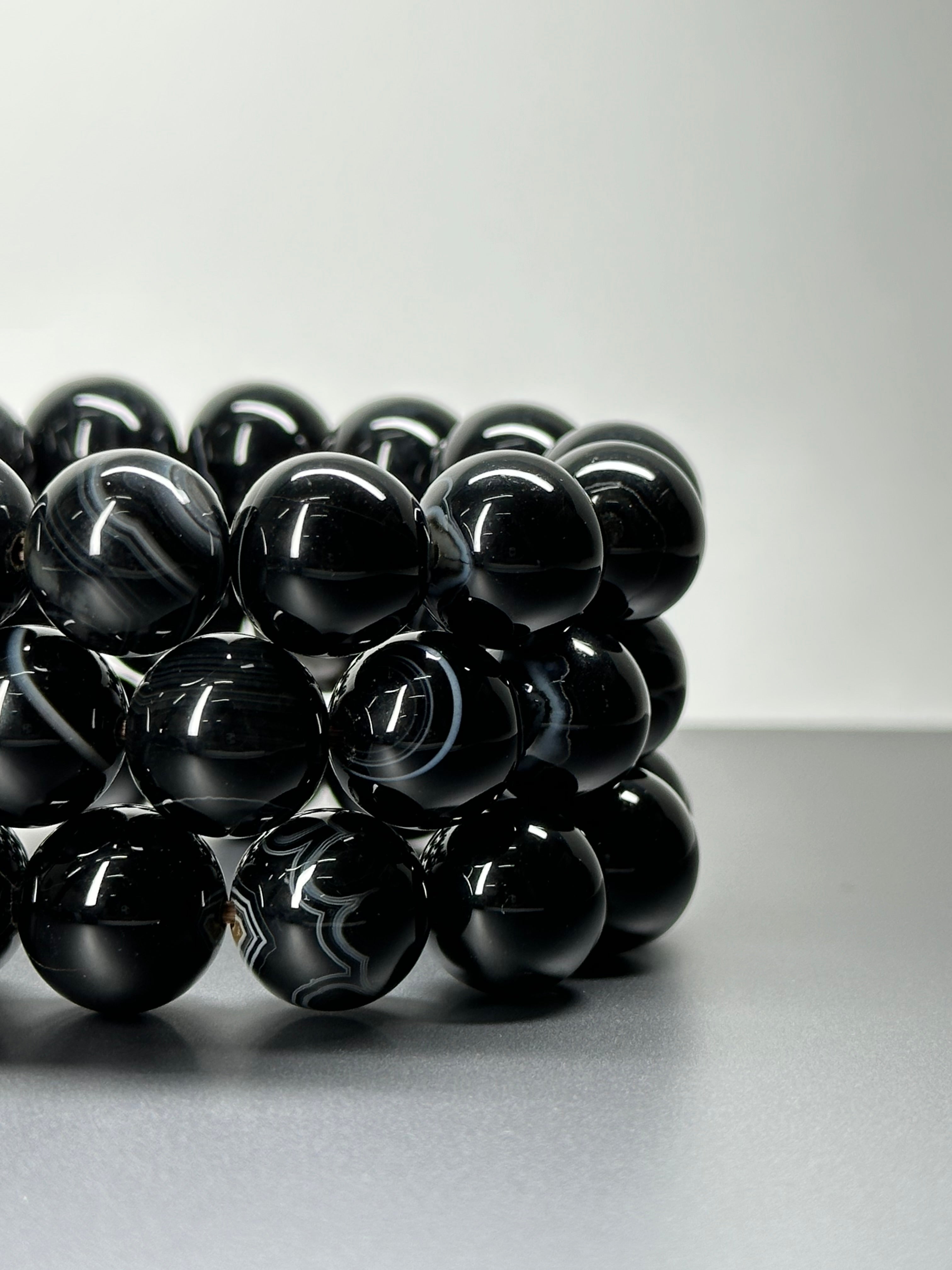 B11 黑瑪瑙純珠手鏈手串