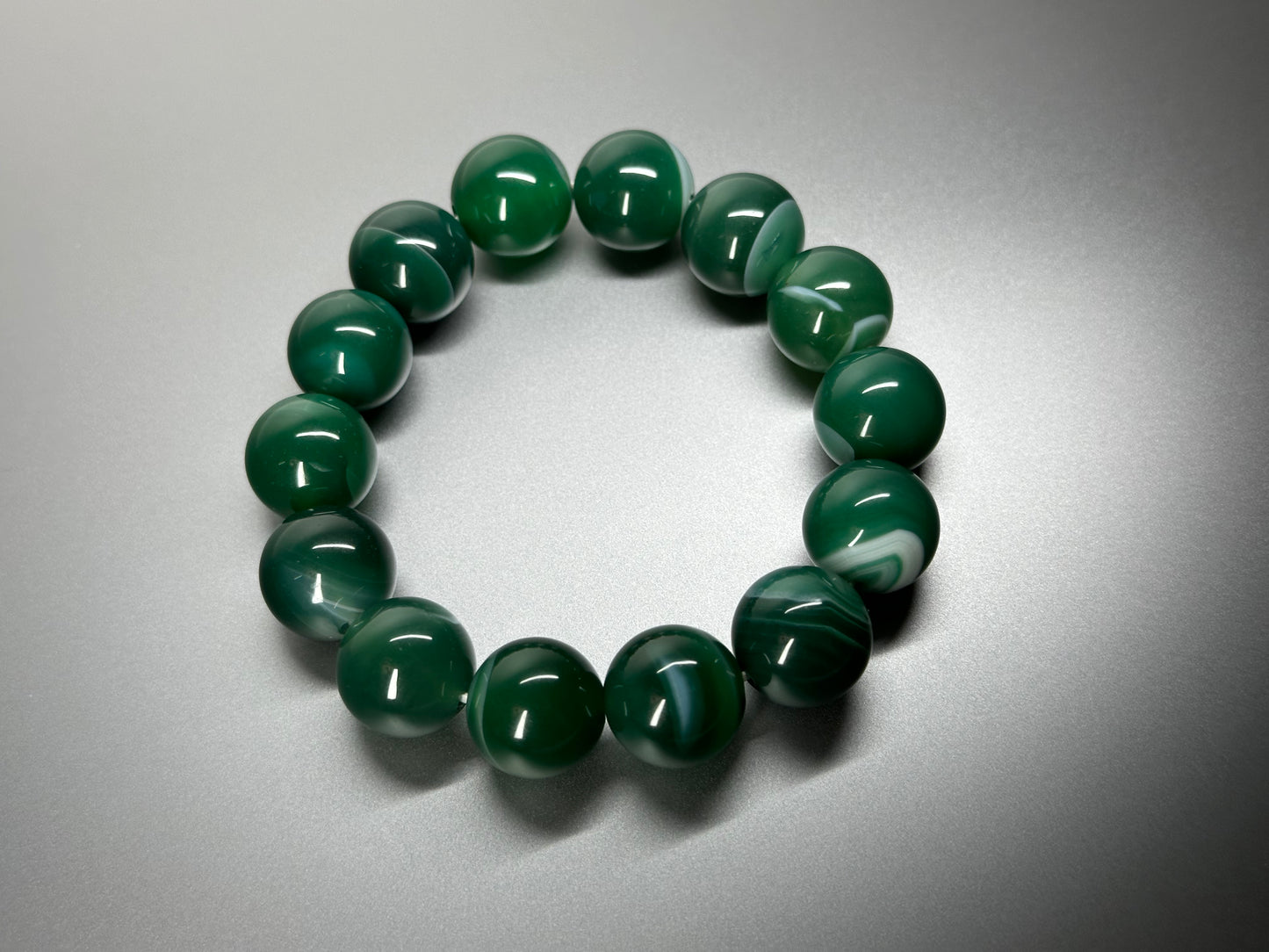 B10 瑪瑙 • 綠 手鏈手串  Green Agate Bracelet