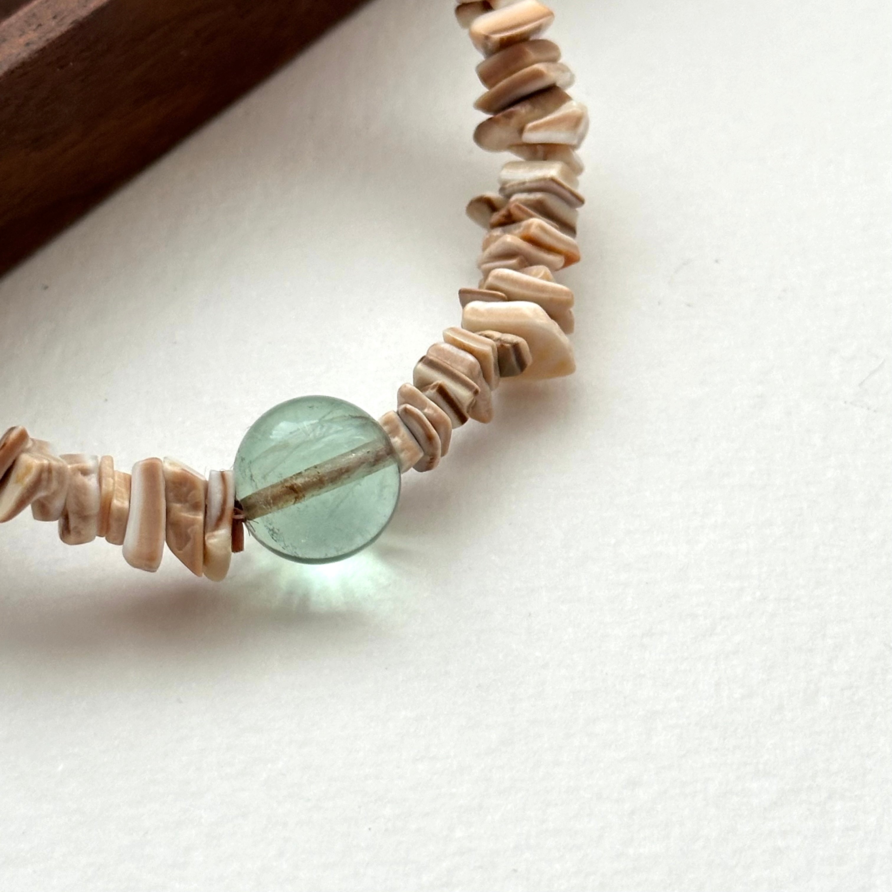 BS201 [Stone of Wisdom] Green Fluorite Sheet Bracelet