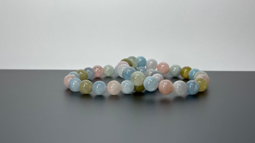 B003 [Aries-Taurus | April Birthstone] Morganite Bead Bracelet