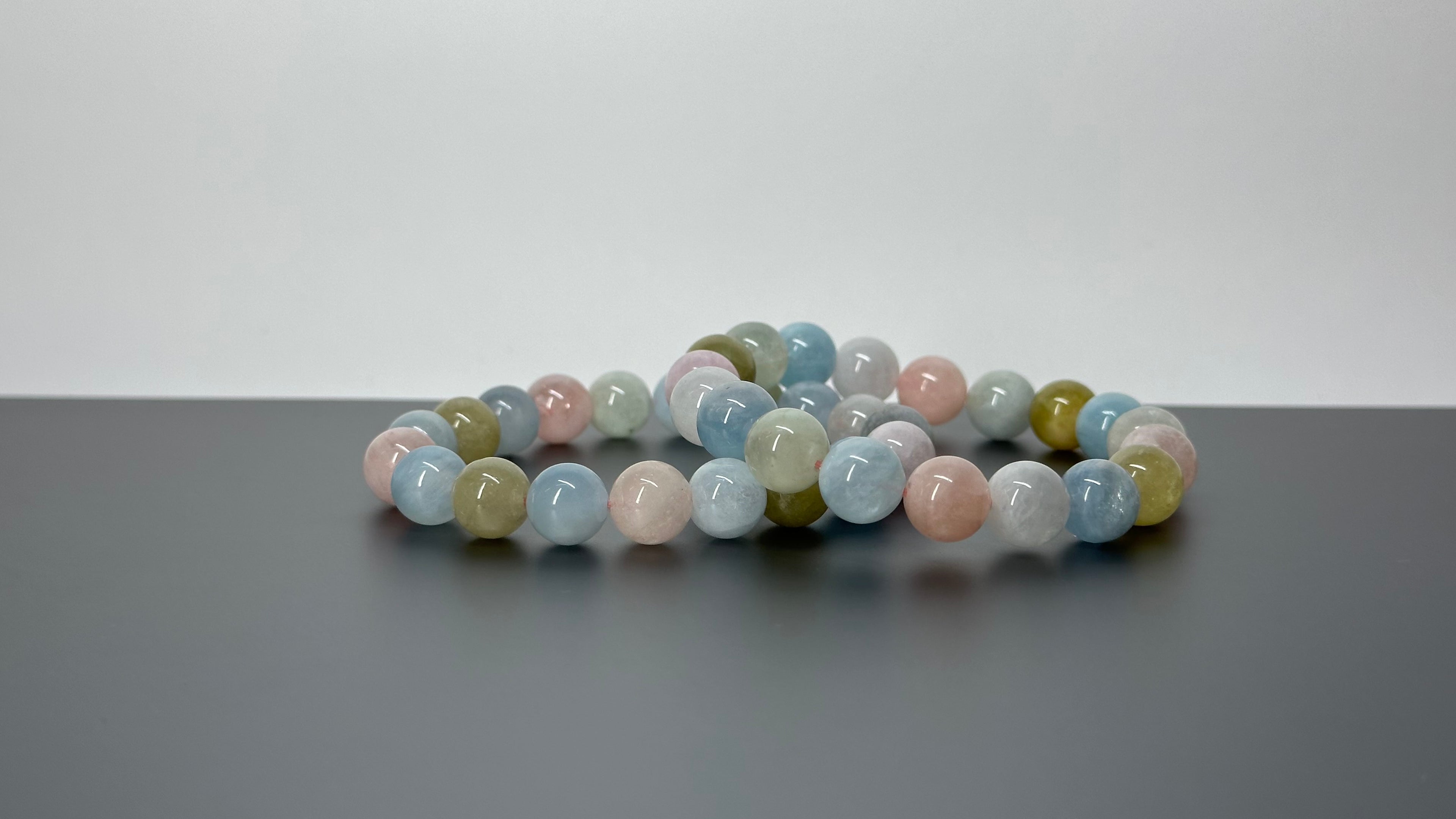 B003 [Aries-Taurus | April Birthstone] Morganite Bead Bracelet