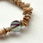 BS204 [Stone of Wisdom] Purple Fluorite Sheet Bracelet