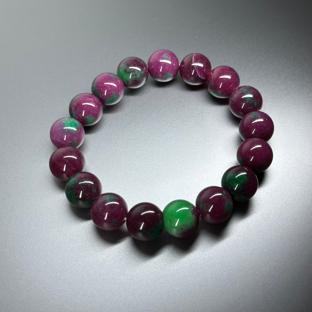 B15 Ruby and Emerald Pure Bead Bracelet