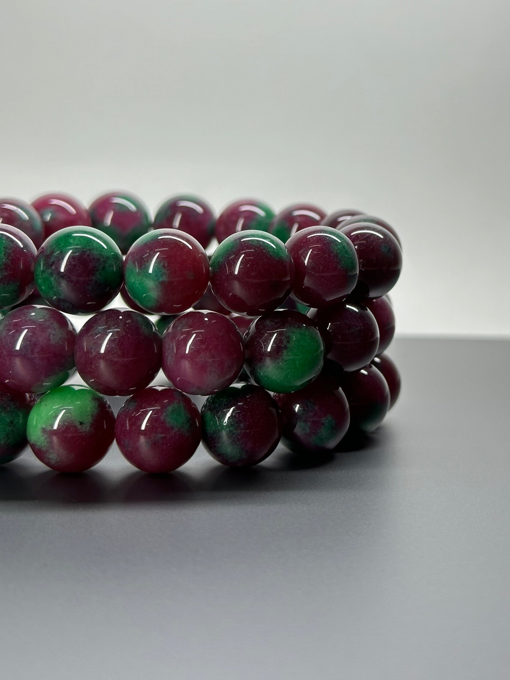 B15 Ruby and Emerald Pure Bead Bracelet