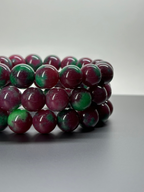 B15 Ruby and Emerald Pure Bead Bracelet
