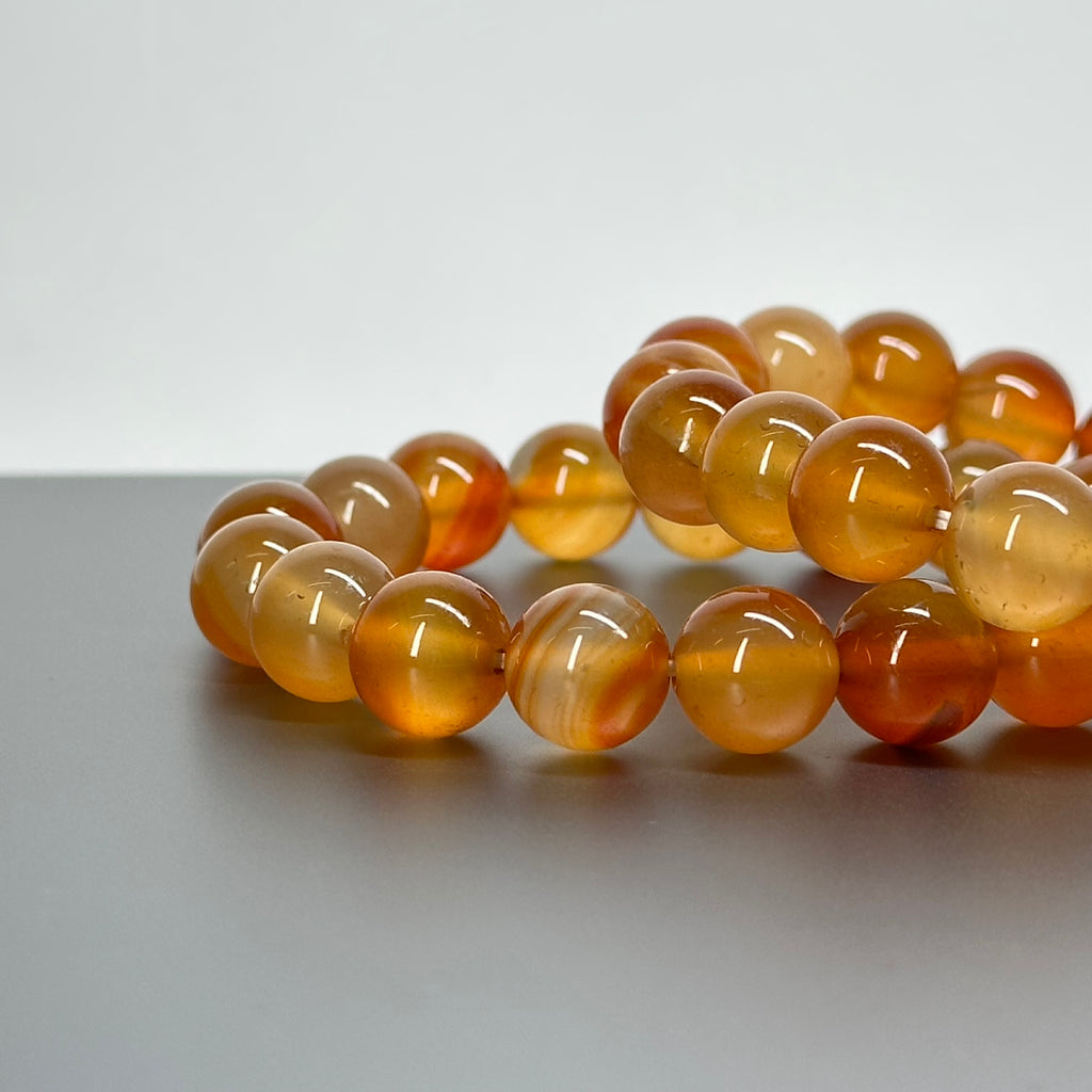 B009【巨蟹獅子座|7月】紅瑪瑙純珠手鏈手串