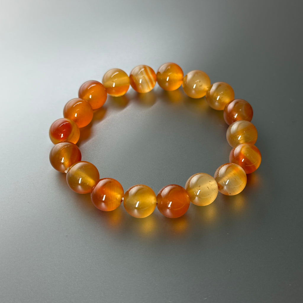 B009【巨蟹獅子座|7月】紅瑪瑙純珠手鏈手串