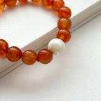 BS206 [Cancer Leo | July] Red agate conch bracelet