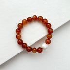 BS206 [Cancer Leo | July] Red agate conch bracelet