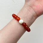 BS206 [Cancer Leo | July] Red agate conch bracelet